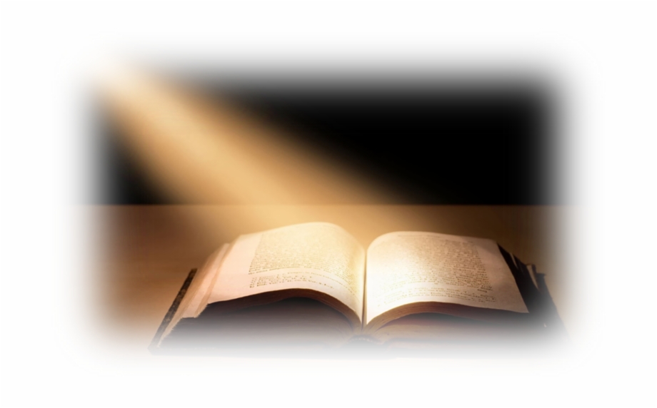 Open Bible illuminated by shaft of light